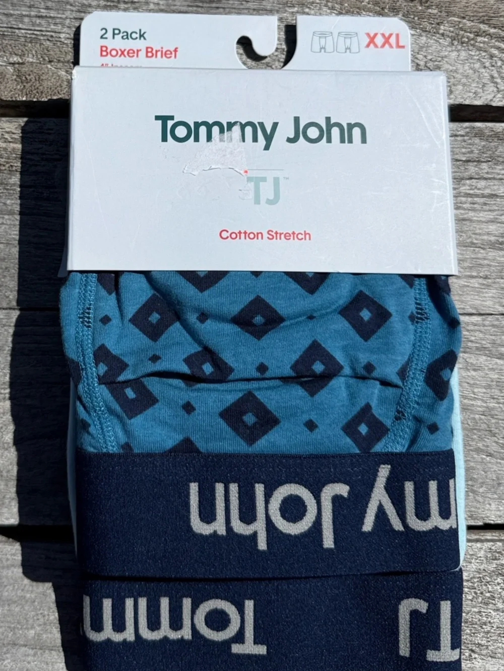 Tommy John Cotton Stretch Boxer Brief‎ 2-Pack XXL Blue Geometric NWT